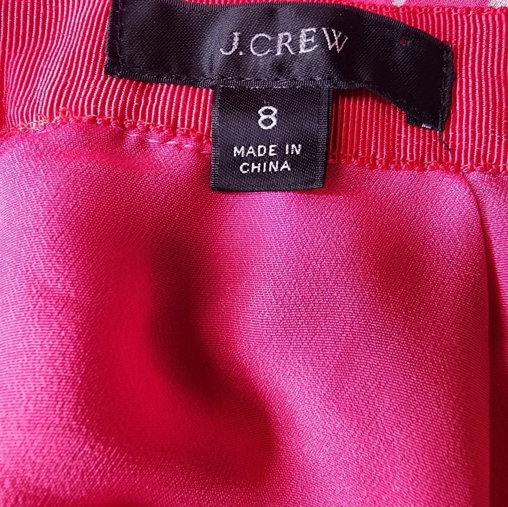 J. Crew Pink & White Pleated Skirt Peekabo Stripe Size 8 With Back Zip *READ* - Picture 11 of 16